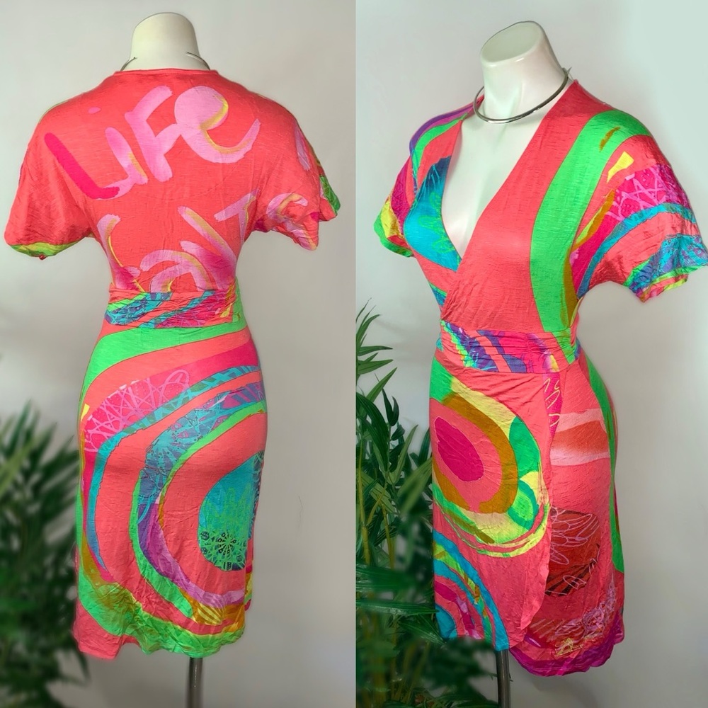 NWT Desigual Funky Artsy Fitted Wrap Dress - Picture 11 of 16